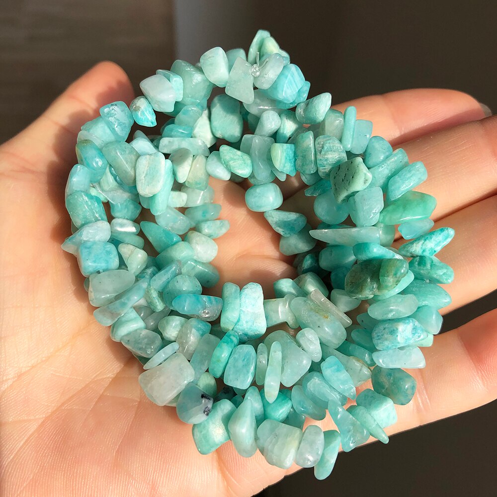 5-8mm Natural Amazonite Freeform Gravel Stone Irregular Chips Loose Spacer Beads For Jewelry DIY Making Bracelet Accessories - KiwisLove