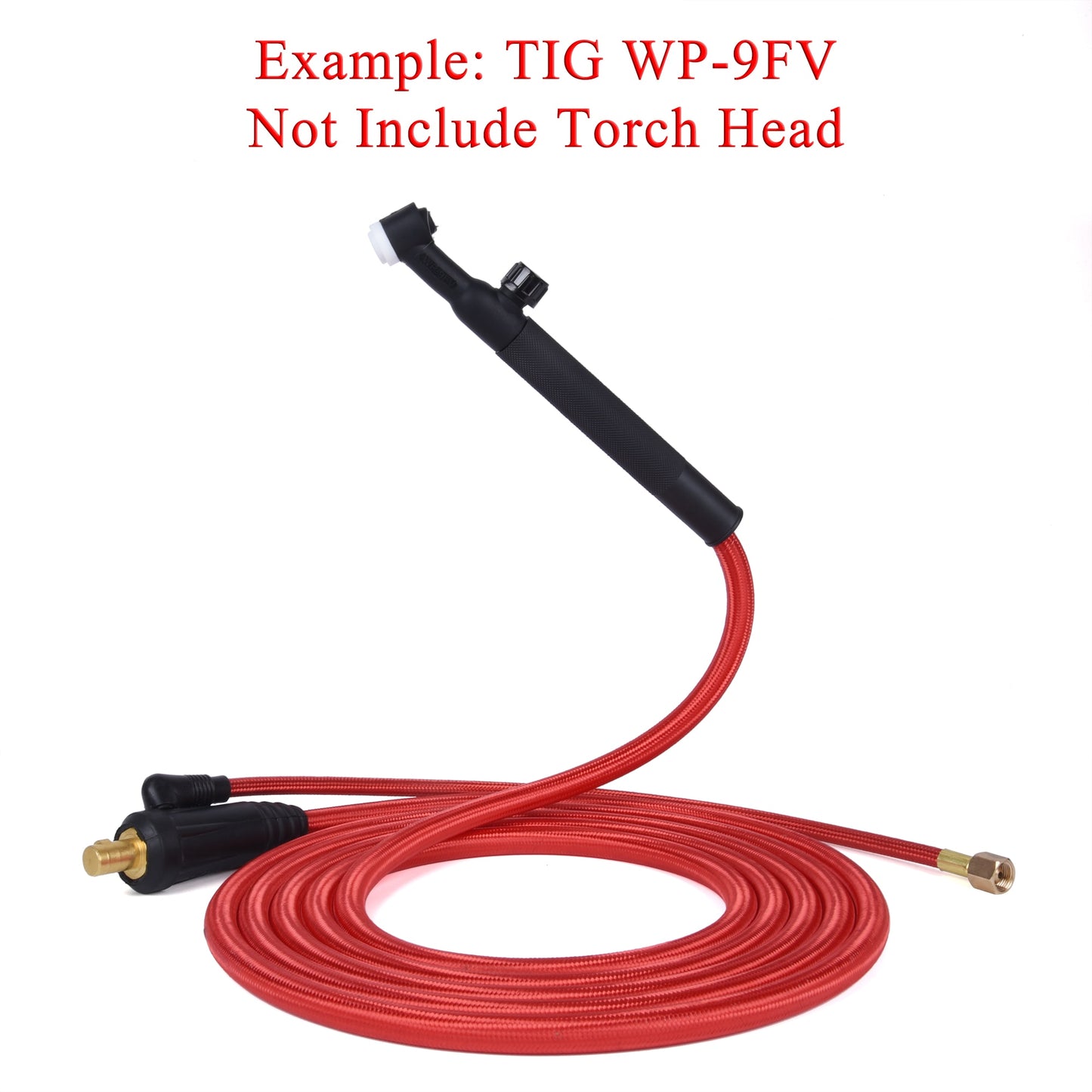 3.8/7.6m WP9 WP17 TIG Welding Torch Gas-Electric Integrated Red Soft Hose Cable Wires M12 DKJ 10-25 35-50 Euro Connector - KiwisLove