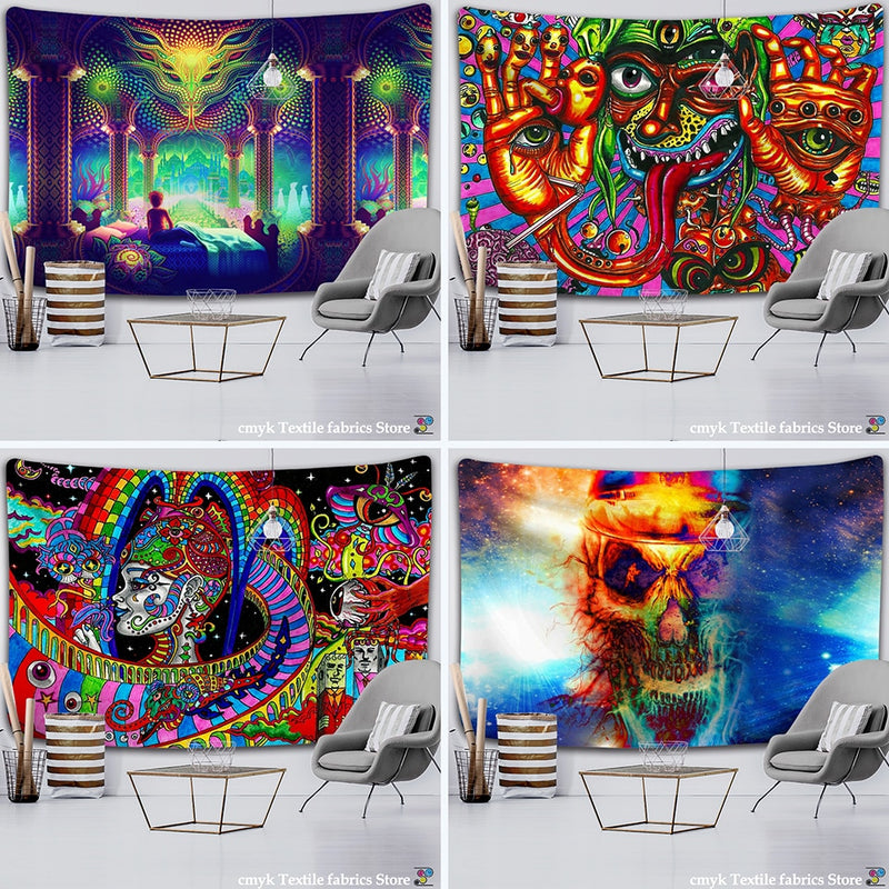 Mandela Wall hanging Tapestry psychedelic pattern yoga throw beach throw carpet Hippie Home Decor mandala Wall Tapestry Blanket - KiwisLove