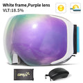 COPOZZ Brand Magnetic Snowboard Ski Goggles with Case 100% Anti-fog UV400 Double lens Protection Men and Women Snow Ski Glasses - KiwisLove
