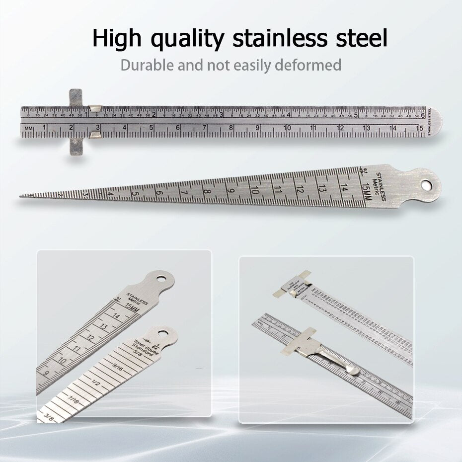 Economic 1.3mm thickness hole gap measuring tool Taper Gauge + Depth Gauge welding gage - KiwisLove