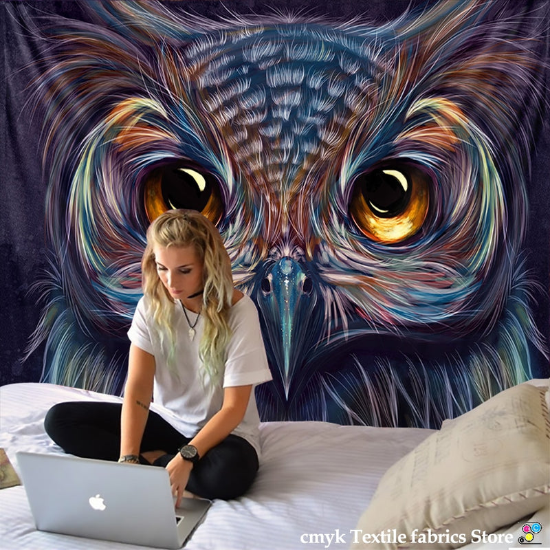 3D Owl Animal Tapestry Wall Hanging Witchcraft Boho Decoration Home Decor Colorful Owl Pattern - KiwisLove