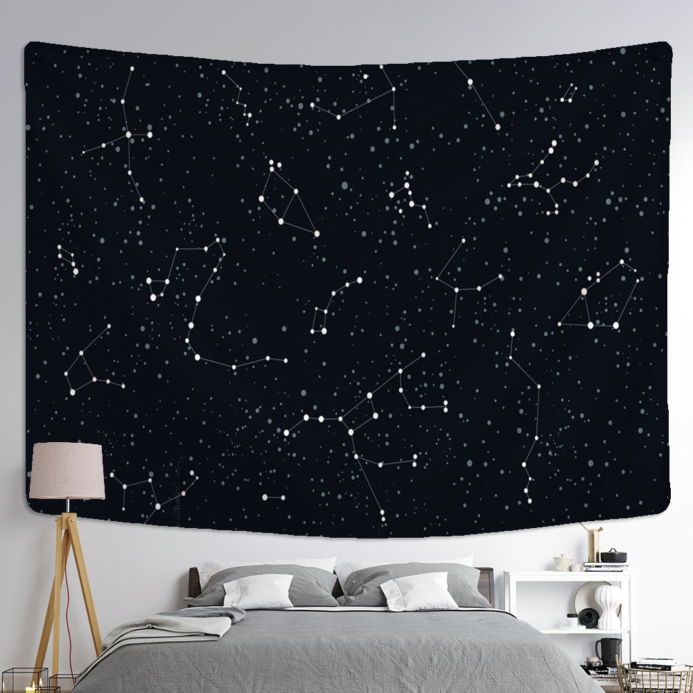 Black Universe Starry Sky Tapestry Wall Galaxy Psychedelic Tapiz Witchcraft Astrology Bed Cover Beach Blanket Home Decor - KiwisLove
