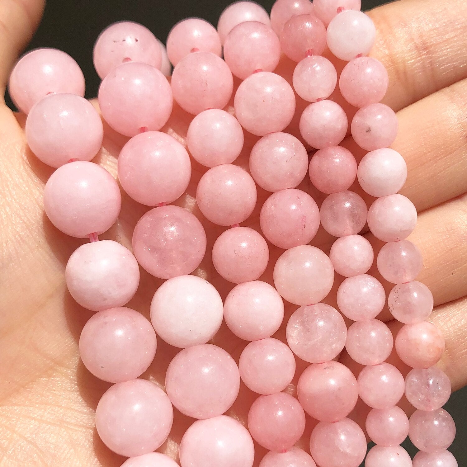 Natural Stone Colorful Morganite Jades Loose Round Spacer Beads 6 8 10mm For Jewelry DIY Making Bracelet Accessories 15inches - KiwisLove