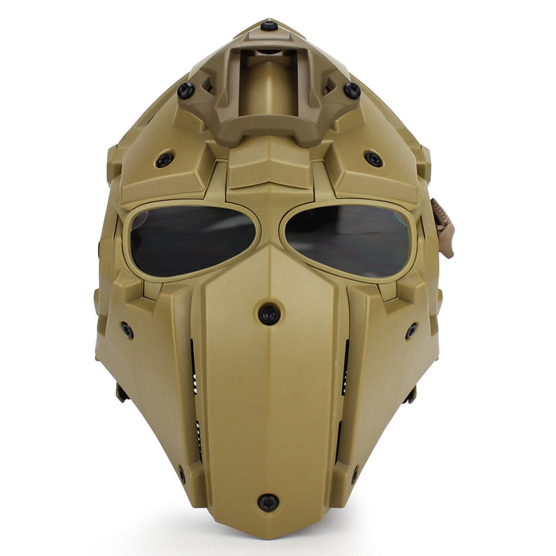 Tactical Helmet Obsidian GOBL Terminator Helmet with Mask Transparent Goggle for Hunting Paintball Military Cosplay CS Game - KiwisLove