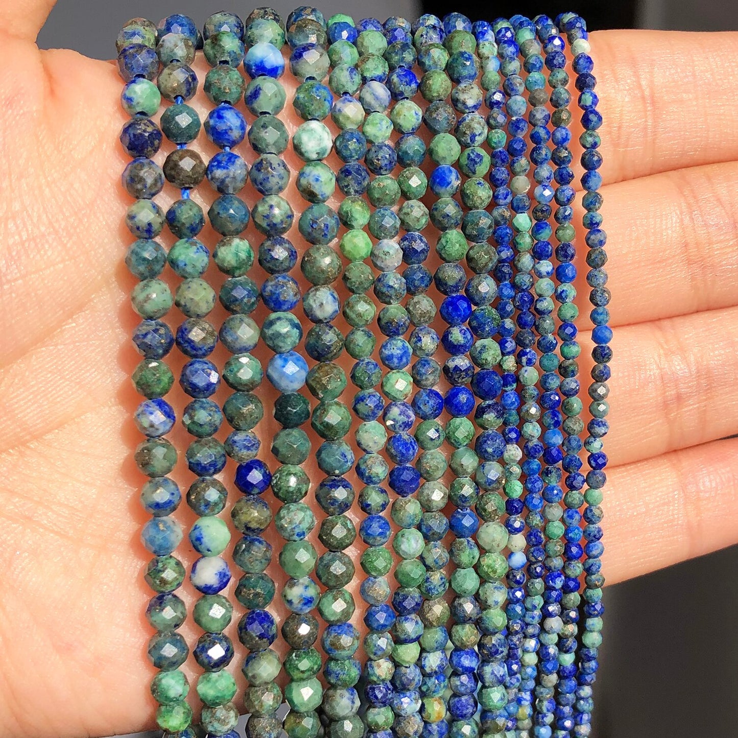 2 3 4 mm Lapis Lazuli Gems Stone Natural Faceted Loose Spacer Beads for Jewelry Making DIY Bracelet Earrings Accessories 15&#39;&#39; - KiwisLove