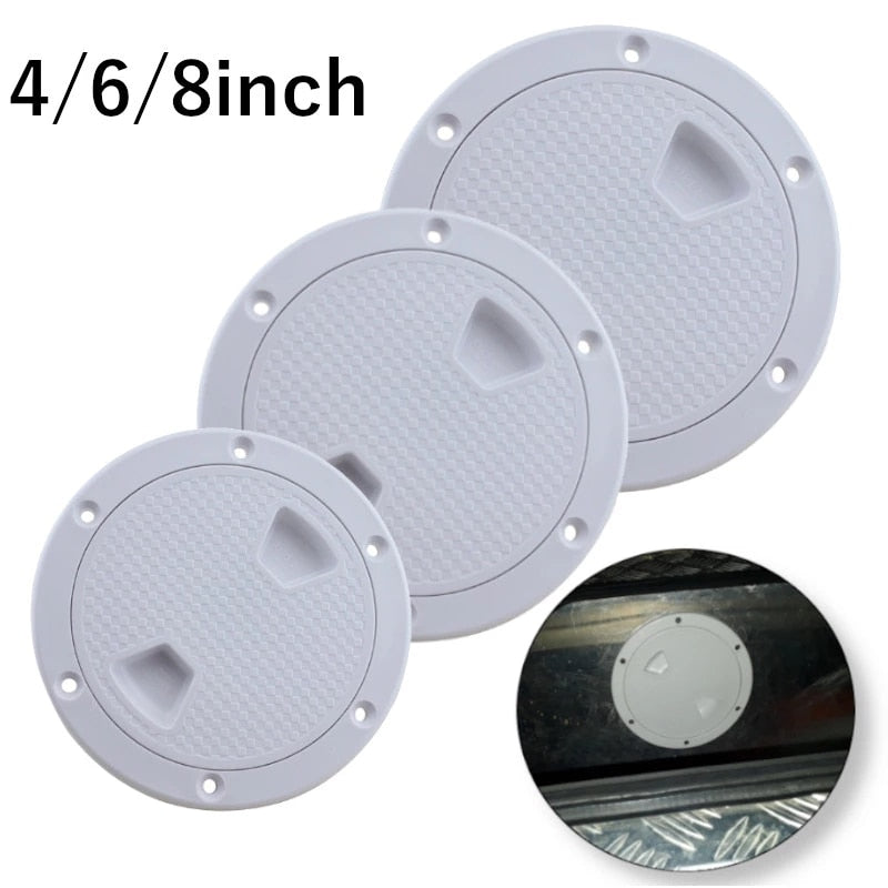 ABS Round Deck Inspection Access Hatch Cover Plastic White Boat Screw Out Deck Inspection Plate For Boat Yacht Marine 4/6/8 inch - KiwisLove