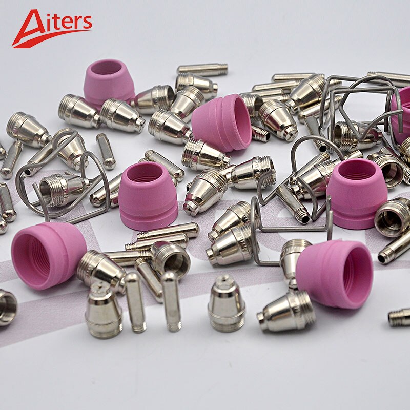 AG60 SG55 100PCS Air Plasma Cutting Torch Electrode and Nozzle Kit Ceramic Shield Cutter Torch Consumables Guide Ring - KiwisLove