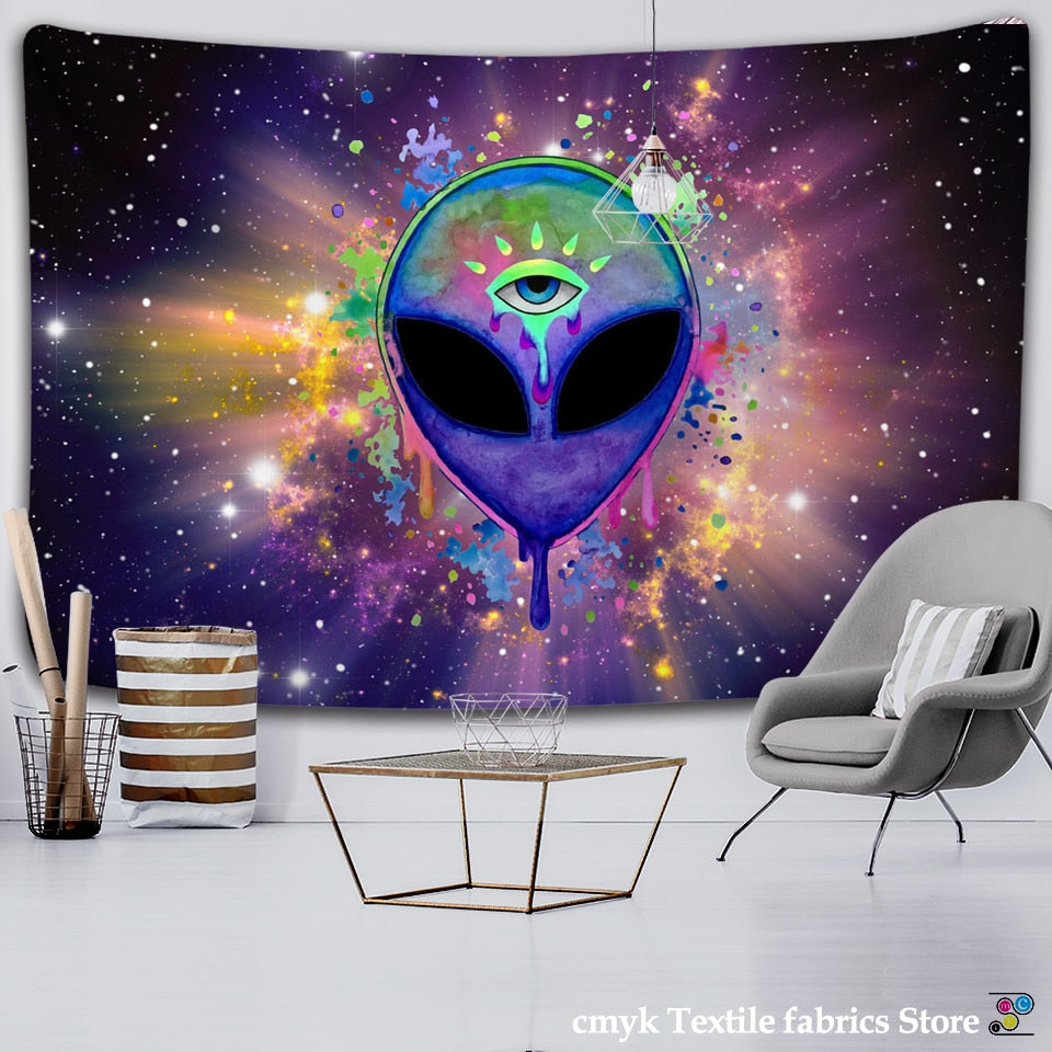 alien witchcraft Tapestry Hippie  Carpet Room Trippy Tapestry Wall Hanging  Witchcraft tapiz Dropship hippie deco wall hanging - KiwisLove