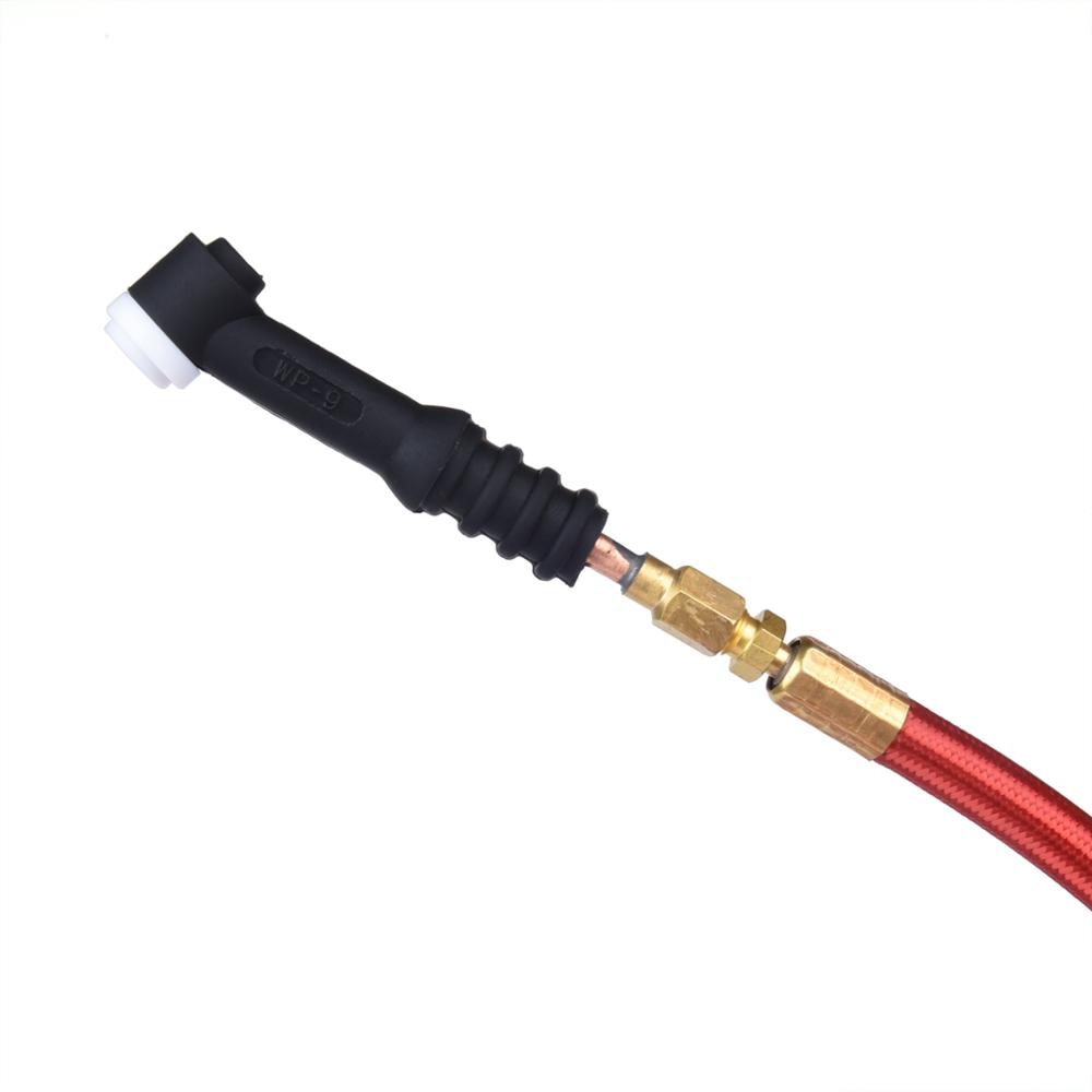 4/7.8m WP9 TIG Welding Torch Gas-Electric Integrated Red Hose Cable Wires 5/8 UNF Quick Connector 35-50 Euro Connector - KiwisLove