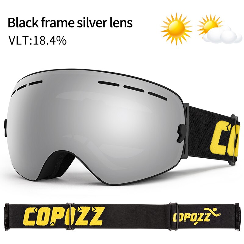 COPOZZ Brand Professional Ski Goggles Double Layers Lens Anti-fog UV400 Big Ski Glasses Skiing Snowboard Men Women Snow Goggles - KiwisLove