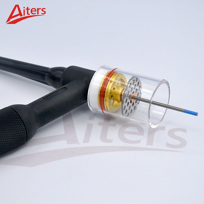17Pcs Kit TIG Welding Torch 1.0/1.6mm Collet Stubby Gas Lens #10 Pyrex Cup For WP-17/18/26 With Large Connector - KiwisLove