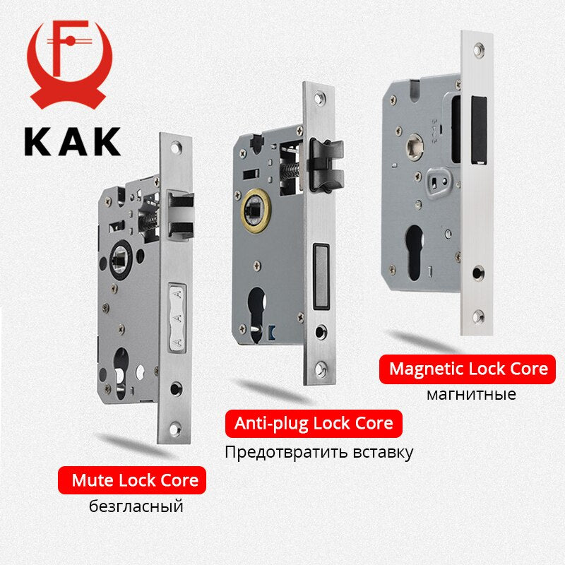 KAK American Black Mute Bedroom Door Lock with Keys Security Entrance Door Handle Lock Anti-theft Interior Door Knobs Lock - KiwisLove