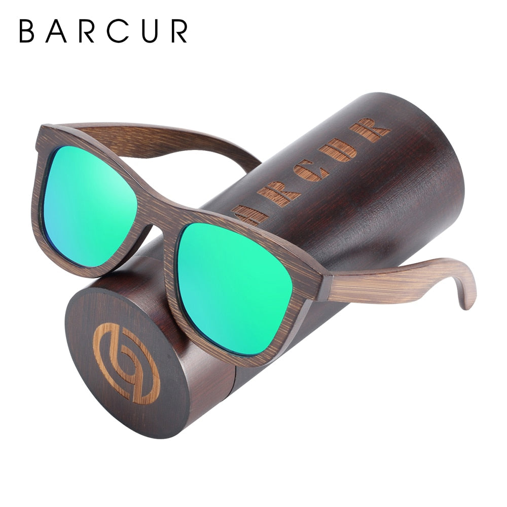 BARCUR Natural Wooden Sunglasses Polarized Men Handmade Bamboo Sun glasses for Women With Original Package - KiwisLove