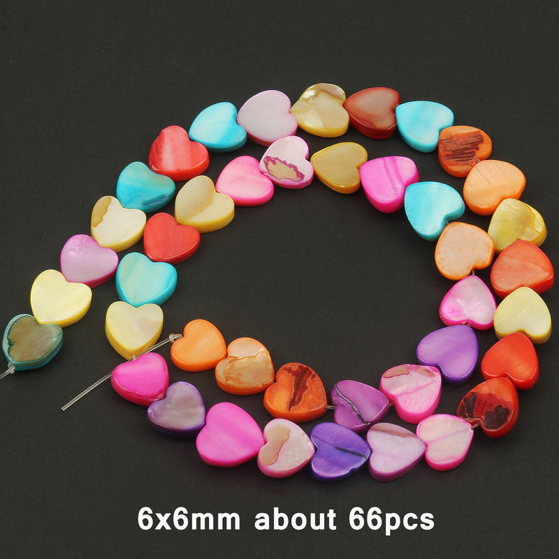 Natural Shell Beads Multicolor Mother of Pearl Love Star Cross Loose Spacer Beads for Jewelry Making DIY Bracelet Accessories - KiwisLove