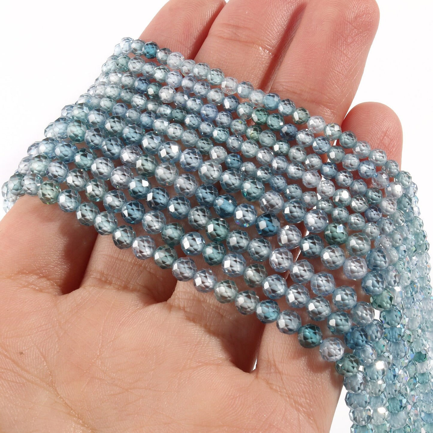 Natural Stone Faceted Blue Aquamarines Lapis lazuli Amazonite Spacer Beads for Beadwork DIY Jewelry Making Bracelet Accessories - KiwisLove