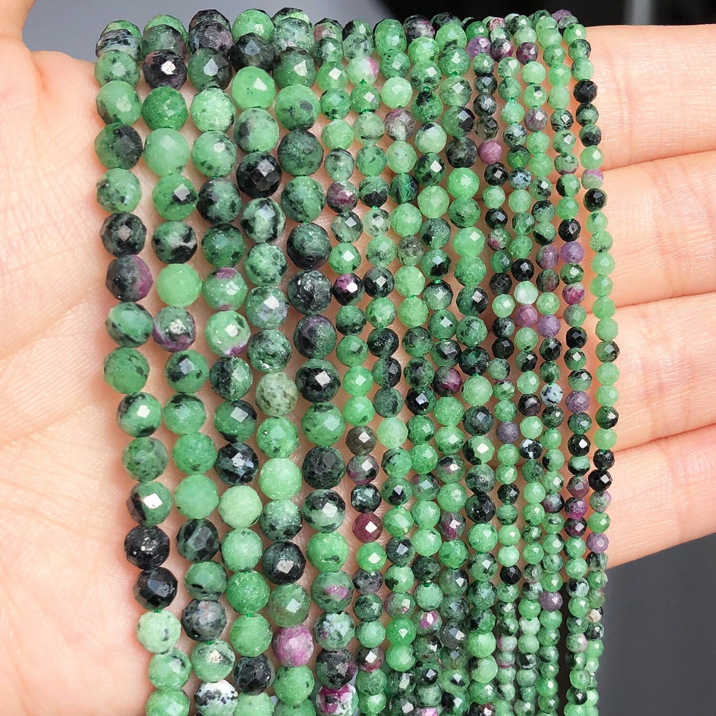 Small 2 3 4 mm Gem Stone Natural Epidote Rubys Zoisite Loose Spacer Beads for Jewelry Making DIY Bracelet Earrings Accessories - KiwisLove