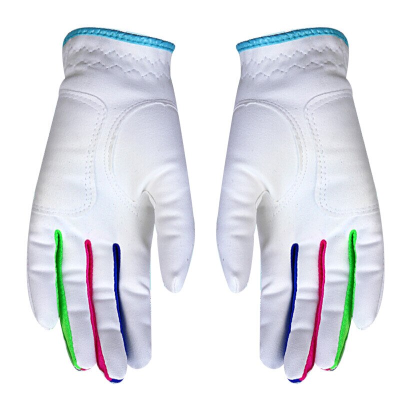 PGM Boys Girls Outdoor Sport Cloth Golf Gloves Breathable Anti-slipping Gloves 1 Pair 2 Color White Pink for Child ST010 - KiwisLove