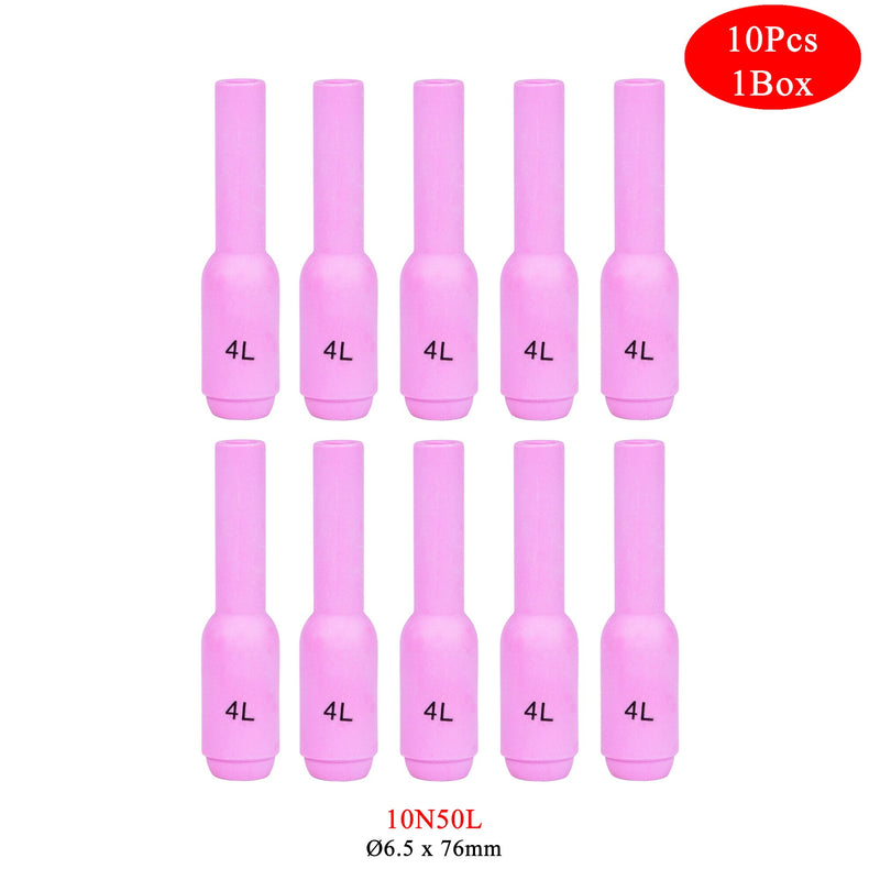 10Pcs Per Box 76mm 10N46L 10N47L 10N48L 10N49L 10N50L Alumina Nozzles For TIG WP17 18 26 Welding Torch Accessories - KiwisLove