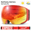 COPOZZ Magnetic Ski Goggles with Quick-Change Lens and Case Set 100% UV400 Protection Anti-fog Snowboard Goggles for Men &amp; Women - KiwisLove