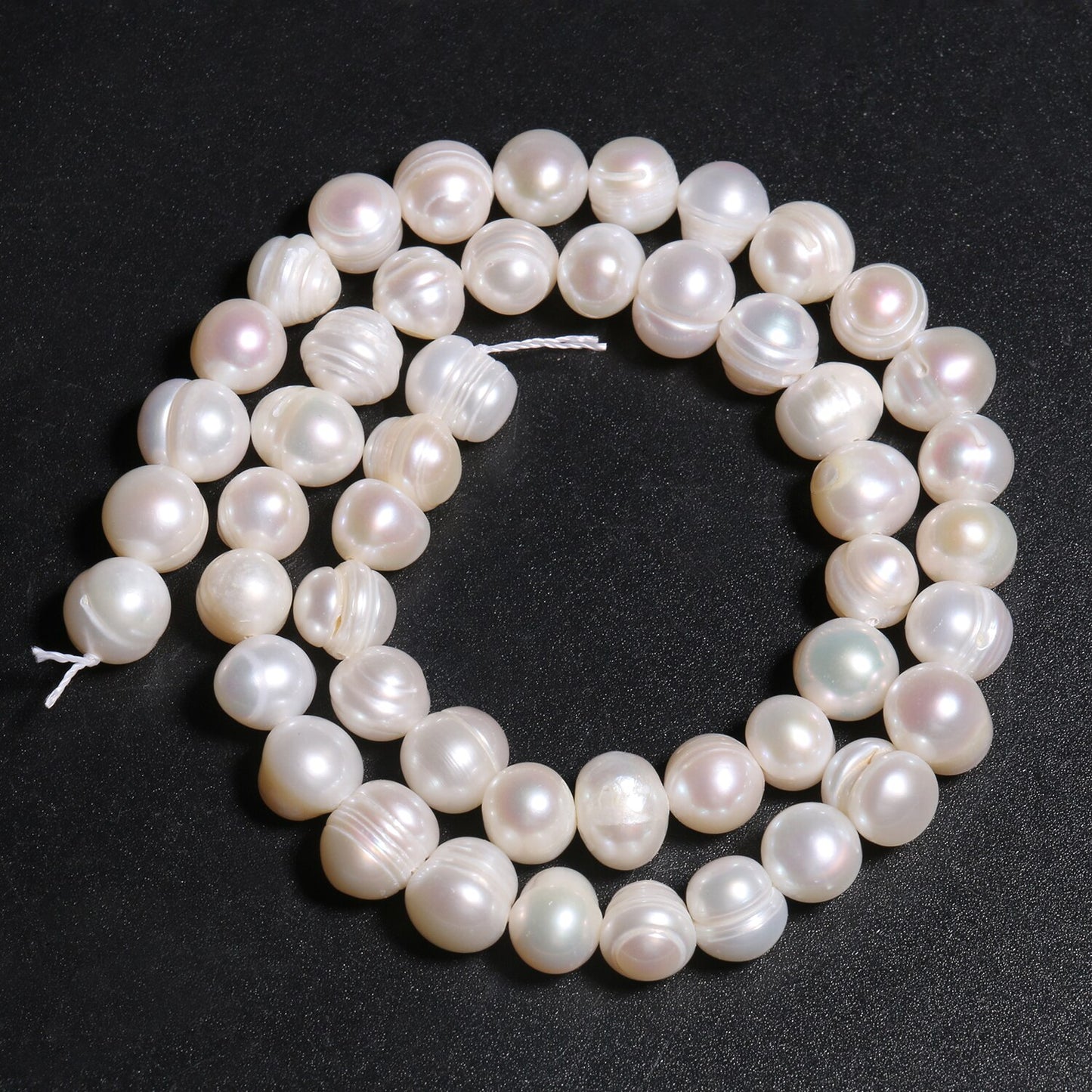 3-9mm Natural White Freshwater Pearls Punch Pearl Beads for DIY Women Elegant Necklace Bracelet Jewelry Making 15'' Wholesale - KiwisLove