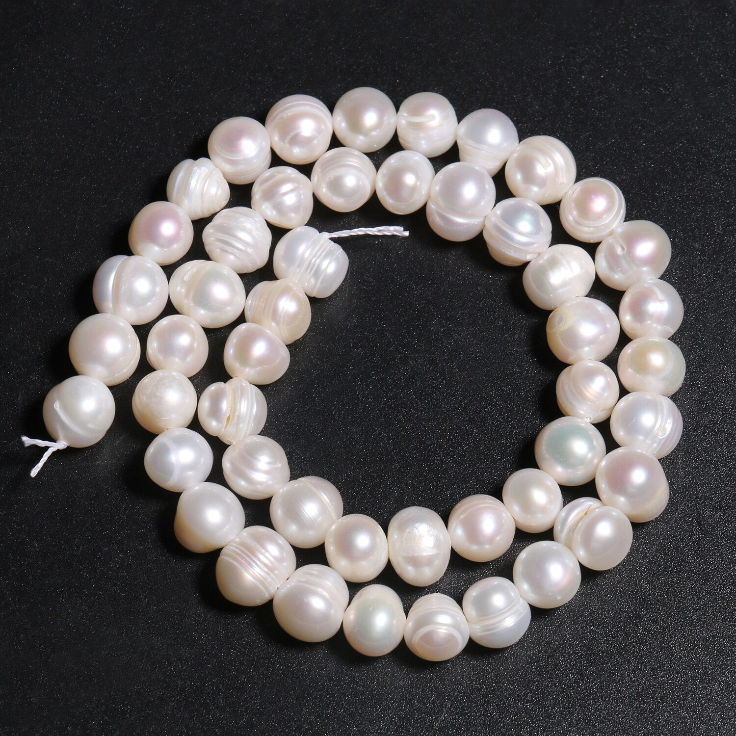 3-9mm Natural White Freshwater Pearls Punch Pearl Beads for DIY Women Elegant Necklace Bracelet Jewelry Making 15'' Wholesale - KiwisLove