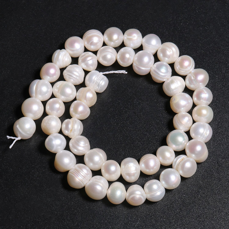 3-9mm Natural White Freshwater Pearls Punch Pearl Beads for DIY Women Elegant Necklace Bracelet Jewelry Making 15&#39;&#39; Wholesale