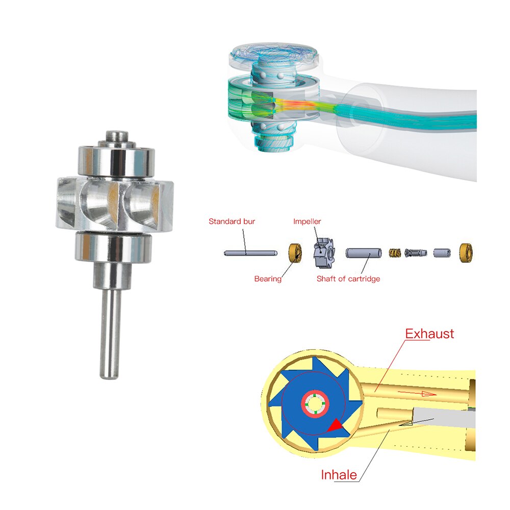 Azdent Dental Handpiece Ceramic Turbine Rotor Just For Az JD008A-SP M4/B2 Ceramic Rotor Handpiece - KiwisLove