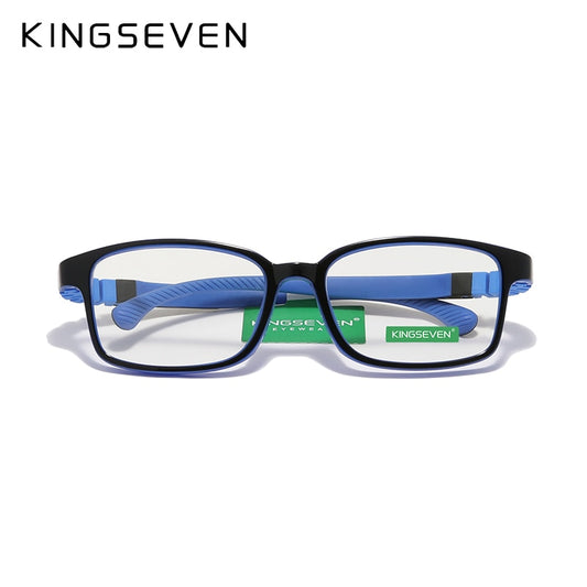KINGSEVEN Children L Size 50mm Anti-blue  Glasses Square Blue Light Blocking Kids Boy Girls Computer Optical Frame UV400 Filter - KiwisLove