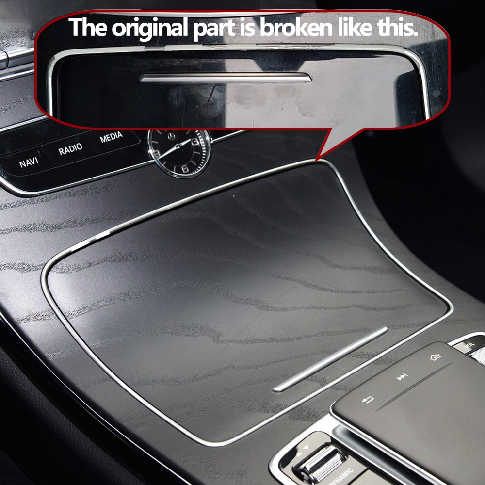 Car Water Cup Holder Chrome Plating Strip Trim Ring For Mercedes BENZ C W205 C200 250 300 400 GLC W253 GLC200 300 2014-2021 - KiwisLove