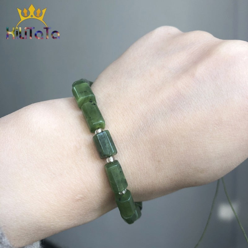 Natural Faceted Greenstone Canadian Jade Beads For Jewelry DIY Making - KiwisLove