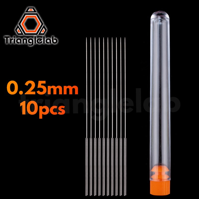 Trianglelab Stainless Steel Cleaning Needle 0.25mm 0.35mm Part Drill For Unblock V6 Nozzle MK8 Nozzle 3D Printers Parts hotend - KiwisLove