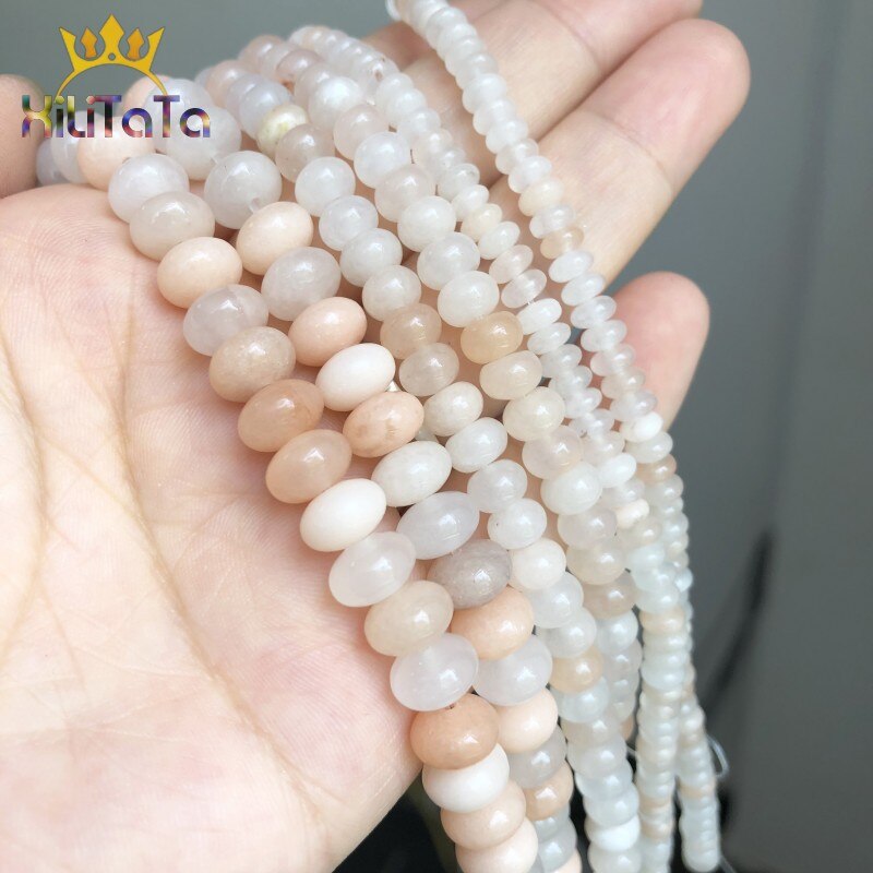 Natural Pink Aventurine Rondelle Stone Beads Round Loose Spacer Beads For Jewelry Making Bracelet Charms Accessories 15&quot; 4/6/8mm - KiwisLove