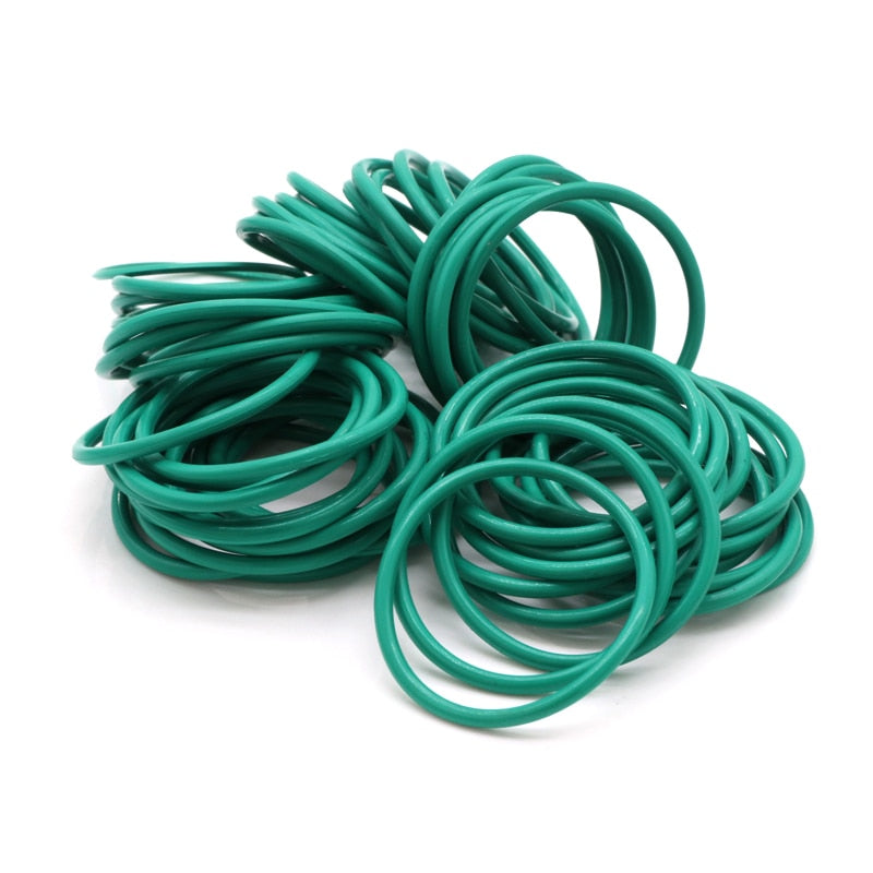 10pcs CS 4.0 mm OD 14~100 mm Green FKM Fluorine Rubber O Ring Sealing Gasket Insulation Oil High Temperature Resistance Green - KiwisLove