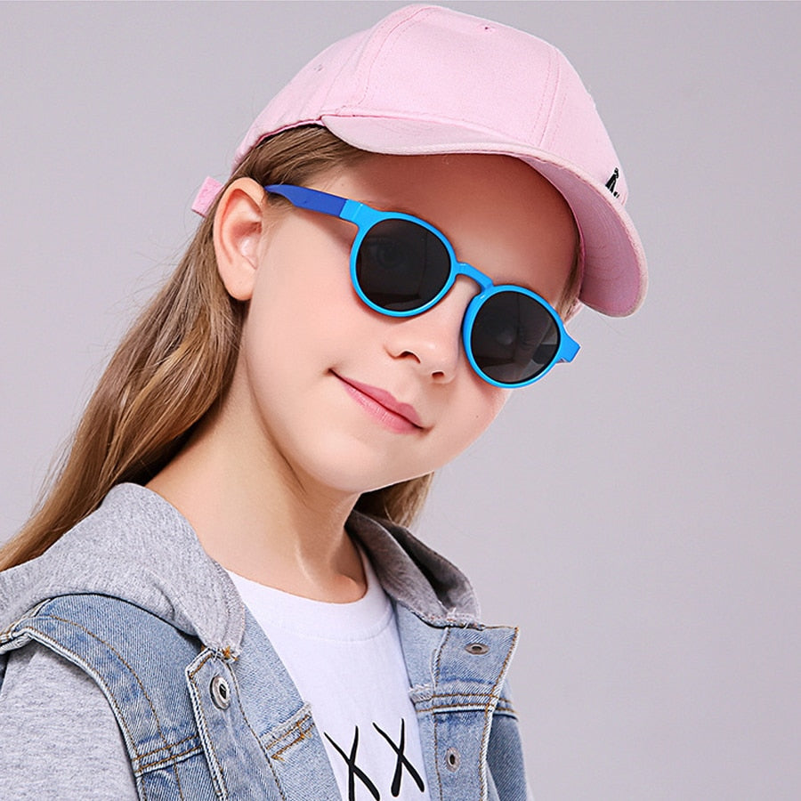Kids Sunglasses Fashion Vintage Boys Girls Baby Children Sun Glasses UV400 Eyewear Cool Classic Sport Square Polarized Lens 8152 - KiwisLove
