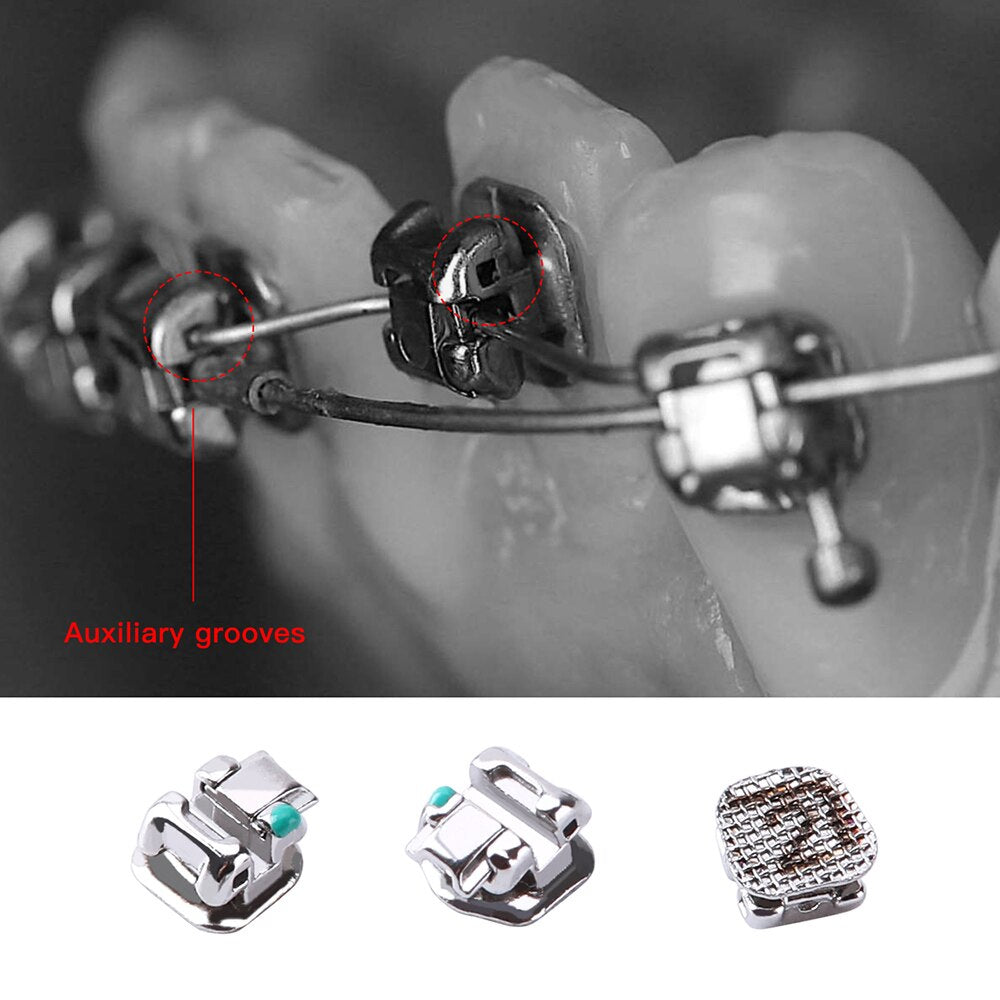 AZDENT Metal Dental Orthodontics Self-Ligating Brackets Movable Hook Auxiliary Hole With Buccal Tube Roth.022/MBT.022/STD.022 - KiwisLove
