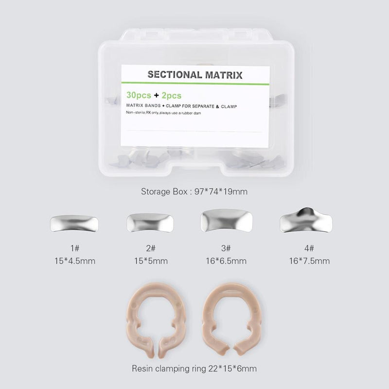 Dental Sectional Matrix System Band Metal Resin Clamping / Seperating Ring Autoclavable Dentist Tools - KiwisLove