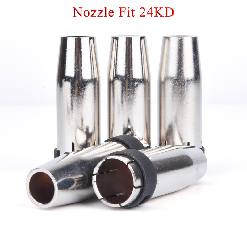 5/10Pcs 24KD Gas Nozzle Pure Copper Euro Conical Shield Cup Tips Nozzle For MB 24KD MIG/MAG Welding Torch 250A