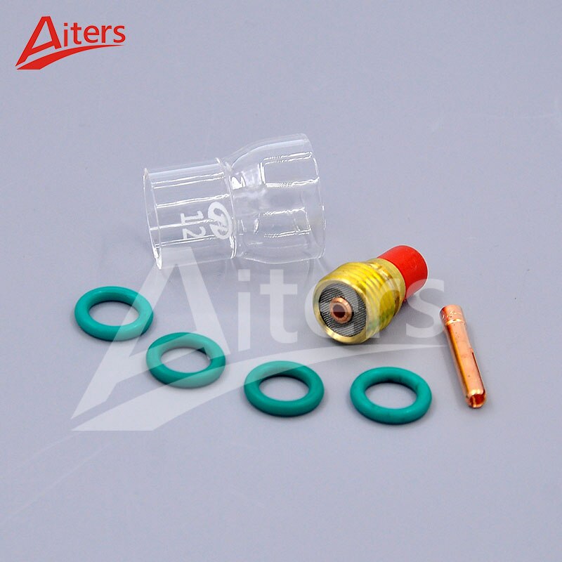 TIG 7PCS #12 Pyrex Glass Cup Welding Stubby Gas Lens Kit For WP9 20 25 Torch Welding Accessories - KiwisLove