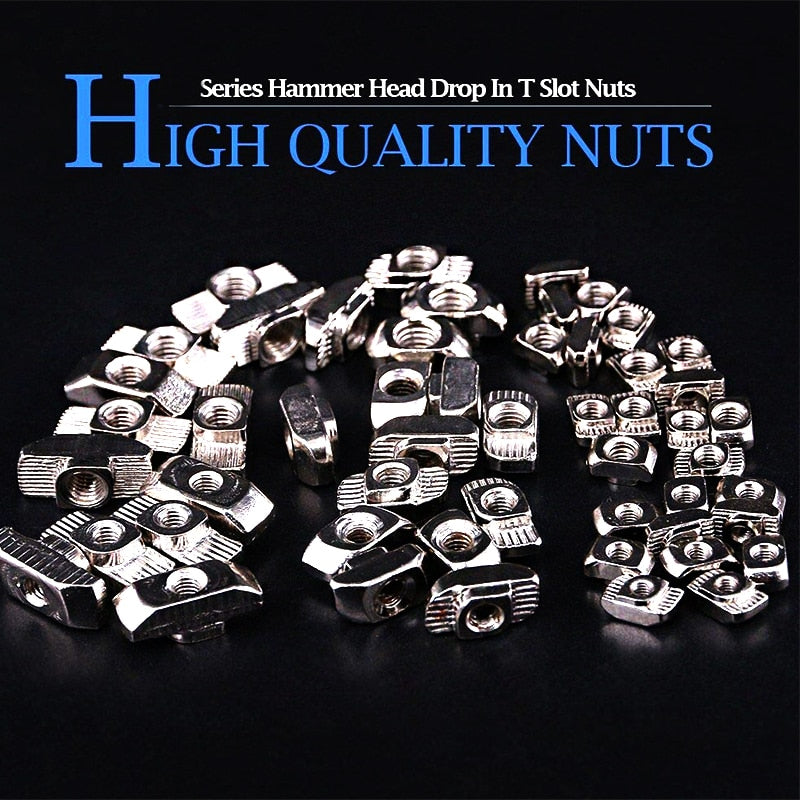 ZONSANTA T Slot Nut M3 M4 M5 M6 M8 T Nut Hammer Sliding Head 3D Printer Parts Fastener Connector 2020 3030 4040 Aluminum Profile - KiwisLove