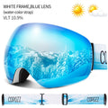 COPOZZ Anti-Fog Ski Goggles Spherical Frameless Ski Snowboard Snow Goggles 100% UV400 Protection Anti-Slip Strap for Men Women - KiwisLove