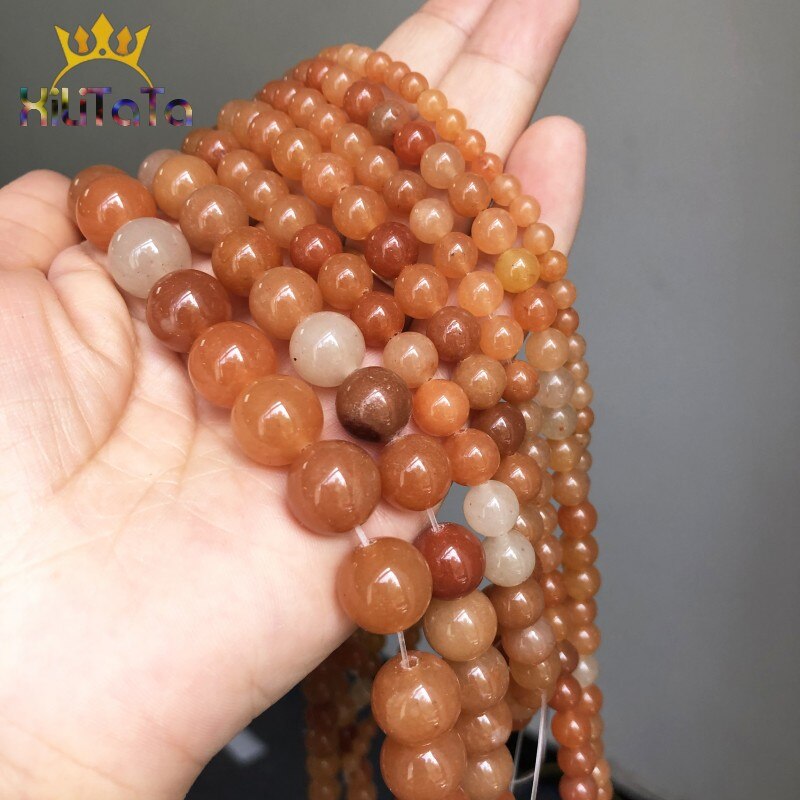 Natural Stone Beads Red Aventurine Round Loose Spacer Beads For Jewelry Making DIY Bracelet Earrings Accessories 15&#39;&#39; 4/6/8/10mm