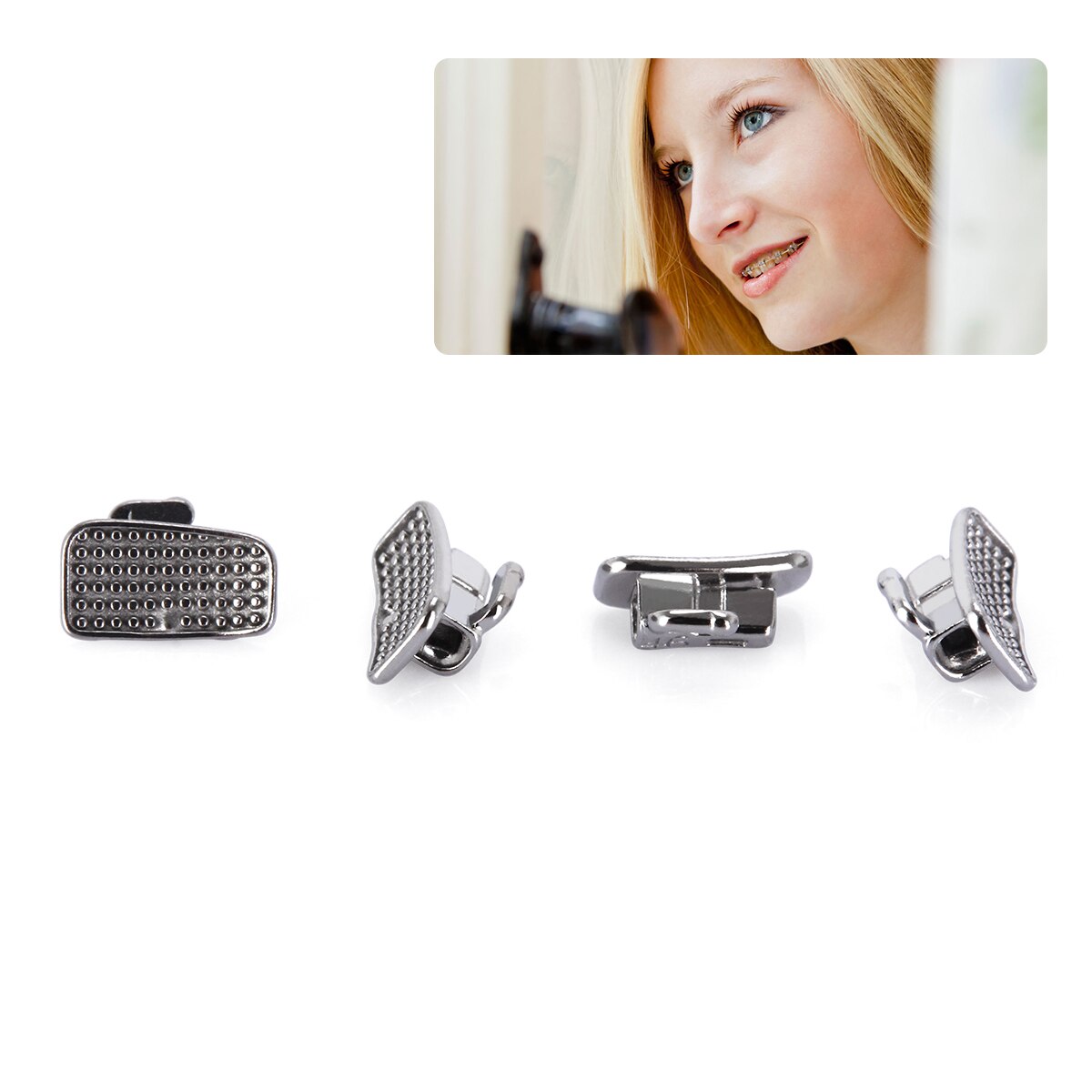 1 Pack=4Pcs AZDENT Dental 1st Orthodontic Braces Buccal Tube Molar Bondable Monoblock Non-Convertible Single Roth/MBT 0.022 - KiwisLove