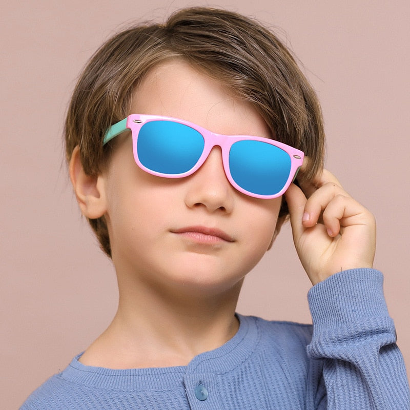 Children's Sun Glasses Polarized Lens Classic Sunglasses For Kids Babies Boy Girl Cute UV400 Protection Vintage Eyewear 802 - KiwisLove
