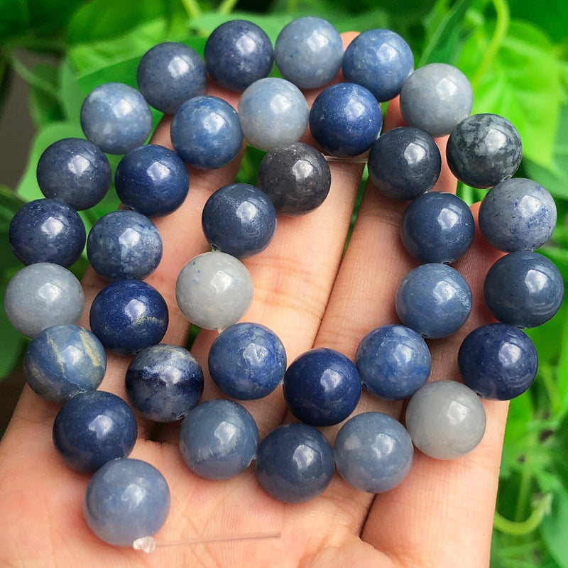 Natural Stone Blue Aventurine Loose Round Beads for Jewelry Making 6 8 10mm Jades Spacer Beads DIY Bracelet Accessories 15&#39;&#39;