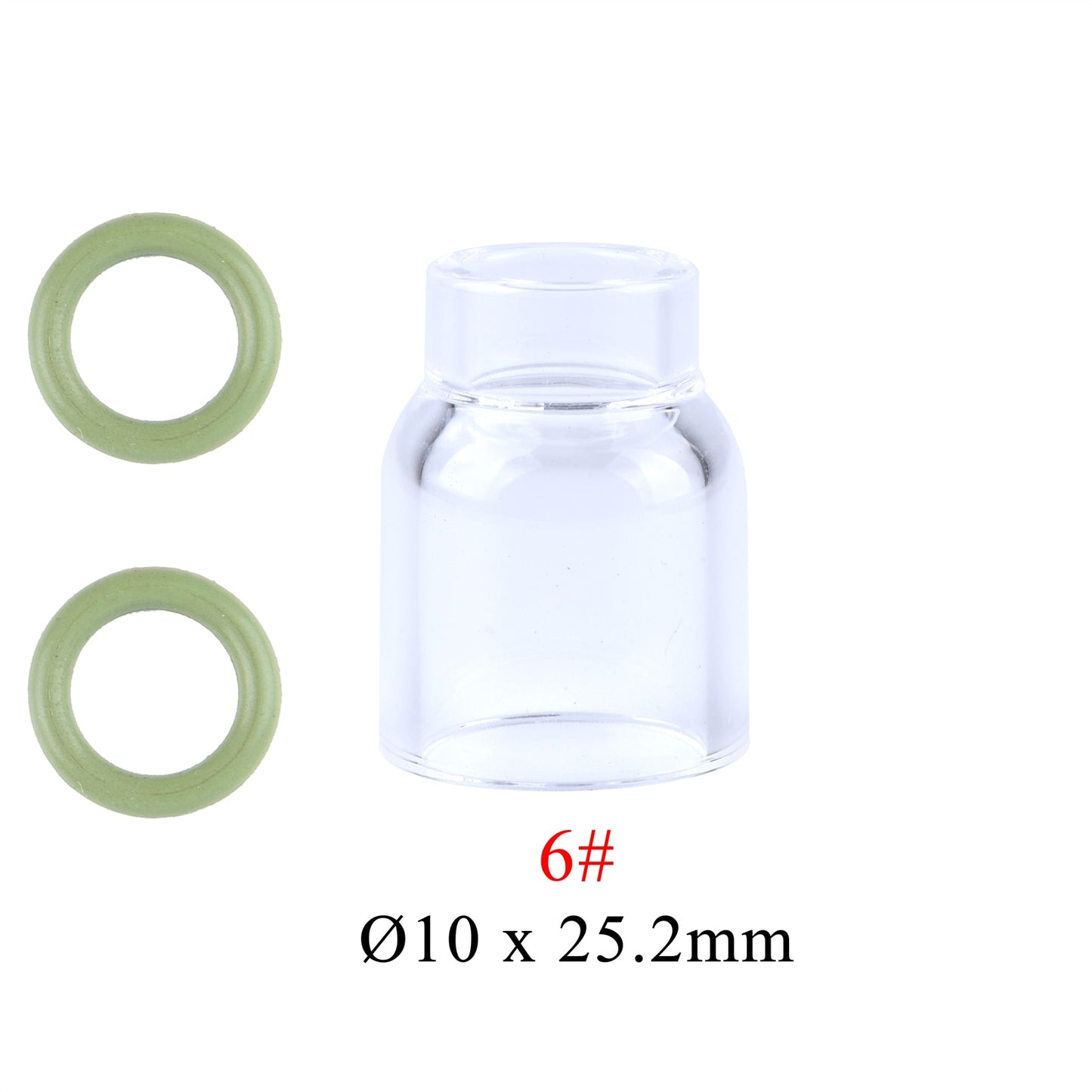 TIG High Temperature Glass Cups Visualize Glass Cup Temperature Resistant O-rings For WP9/17/18/20/26 Stubby Gas Lens Consumable - KiwisLove