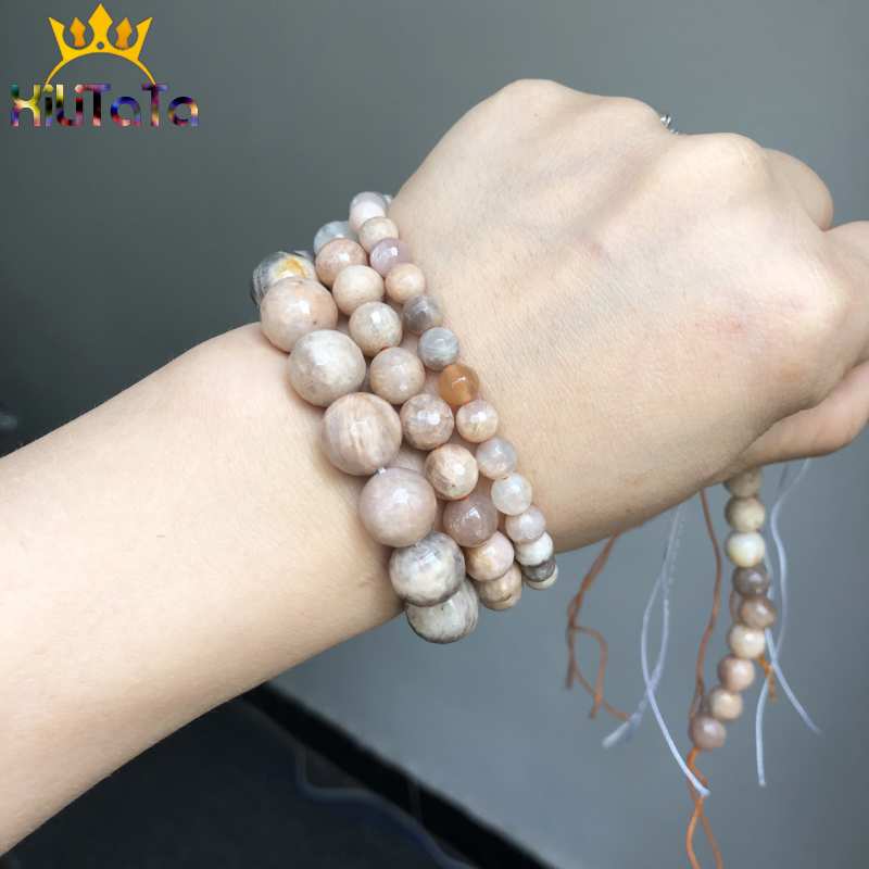 Natural Sunstone Beads Faceted Loose Spacer Beads For Jewelry Making DIY Bracelet Accessories 15&#39;&#39; Strands Pick Size 6/8/10/12mm - KiwisLove