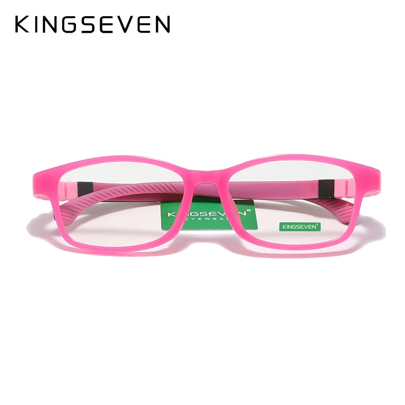 KINGSEVEN Children S Size 46mm Anti-blue Square Blue Light Blocking Kids Glasses TR90 Detachable Computer Gaming Clear Eyewear - KiwisLove