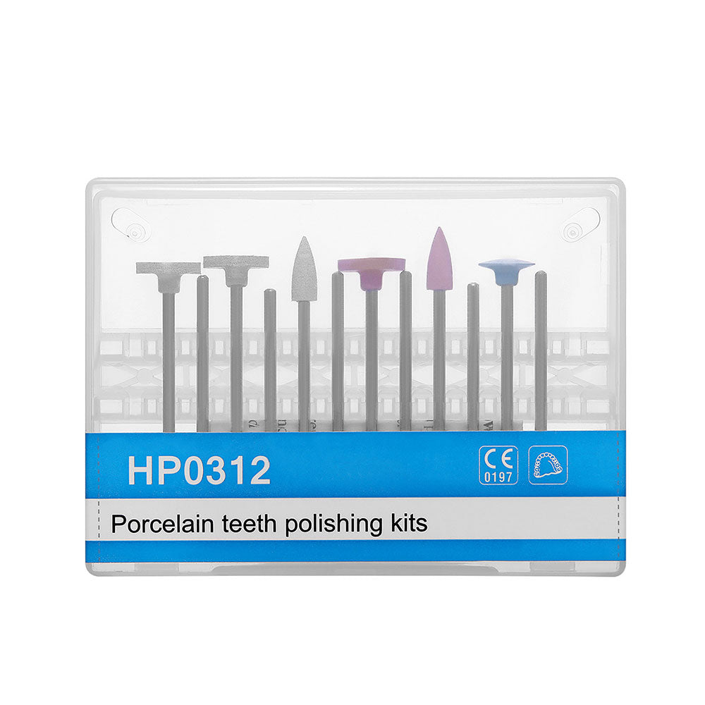 12 Pcs/kit Dental Porcelain Teeth Polishing Kits HP 0312 for Low Speed Handpiece 12 Silicone Polishers - KiwisLove