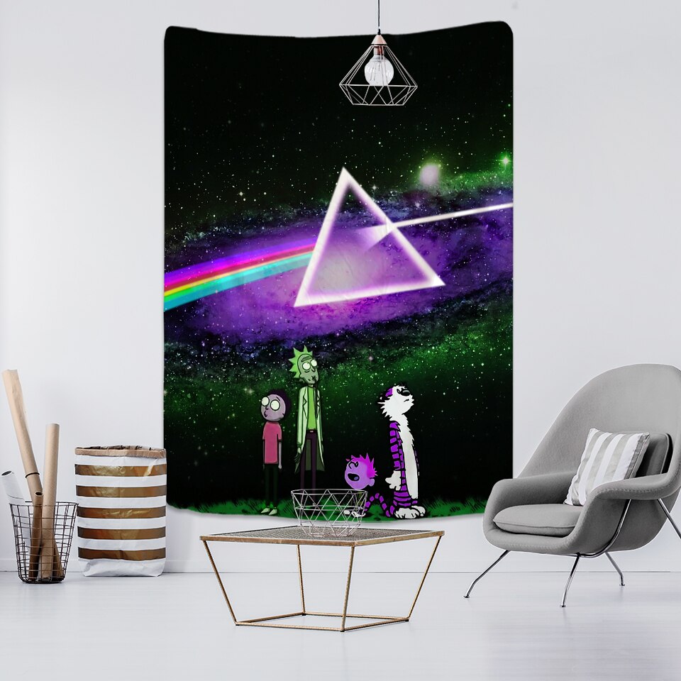 Cartoon Character Starry Sky Tapestry Wall Hanging Astronaut Psychedelic Witchcraft Dormitory Hippie Tapiz Home Decor - KiwisLove
